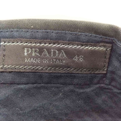 プラダ PRADA サイドアジャスター ボタンフライ コットンパンツ メンズ 48