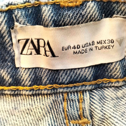 ザラ ZARA ダメージ ストレート デニムパンツ レディース USA8