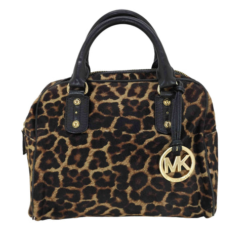 マイケルマイケルコース Michael Michael Kors ハラコ レオパード柄ハンドバッグ レディース