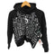 ディーゼル DIESEL モノトーン センターブレイブマン 総柄グラフィックプリント クロップド プルオーバーパーカー レディース UK:12