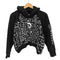ディーゼル DIESEL モノトーン センターブレイブマン 総柄グラフィックプリント クロップド プルオーバーパーカー レディース UK:12