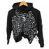 ディーゼル DIESEL モノトーン センターブレイブマン 総柄グラフィックプリント クロップド プルオーバーパーカー レディース UK:12