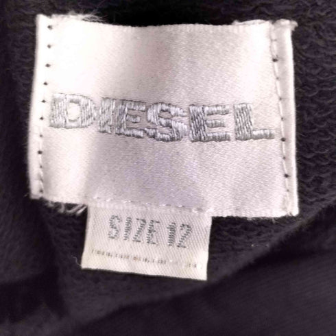 ディーゼル DIESEL モノトーン センターブレイブマン 総柄グラフィックプリント クロップド プルオーバーパーカー レディース UK:12