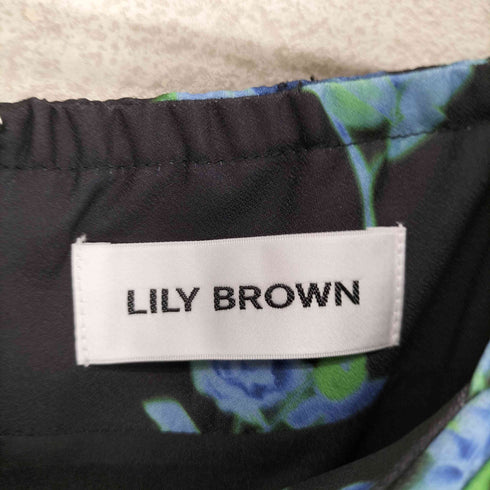リリーブラウン Lily Brown スクエアネックローズプリントワンピース レディース 1