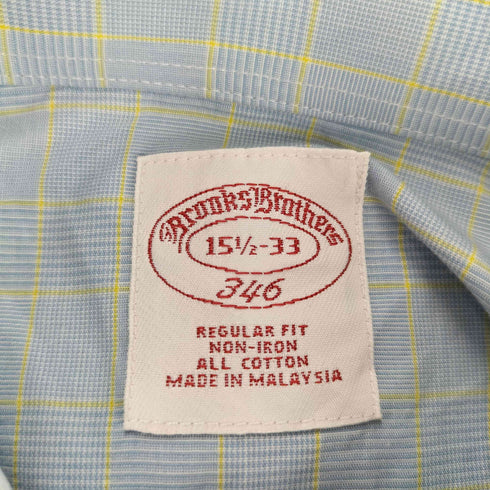 ブルックスブラザーズ 346 BROOKS BROTHERS REGULAR FIT L/S チェック レギュラーカラーシャツ メンズ 15 1/2
