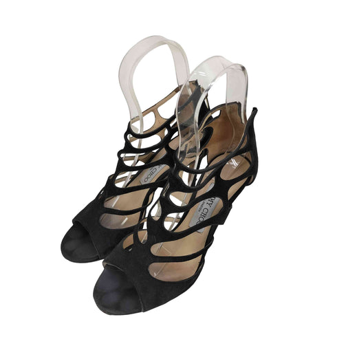 ジミーチュウ JIMMY CHOO スウェード カットアウトデザイン サンダル レディース 36 1/2