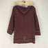 カナダ製 CA00127 ファー ウールロングコート レディース UK:14