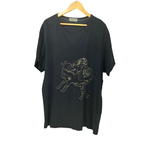 ヨウジヤマモトプールオム Yohji Yamamoto POUR HOMME 朝倉PT半袖 天竺 抜染プリント Tシャツ メンズ JPN:3