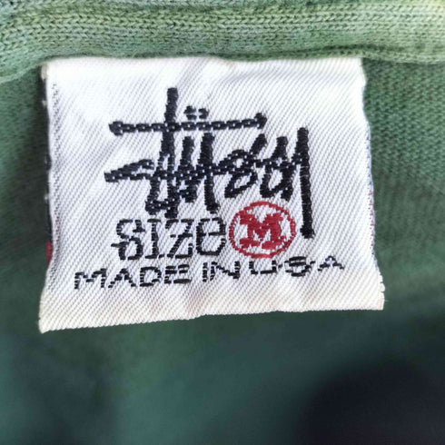 ステューシー Stussy 90S前期 白タグ old stussy MADE IN USA 袖シングルステッチ ワンポイント刺繍 S/S ポケット Tシャツ メンズ import:M