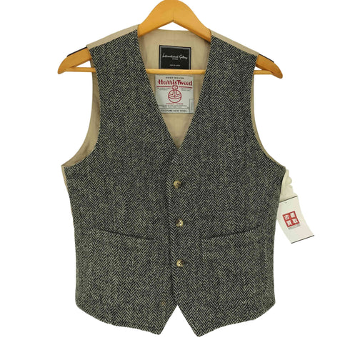 ハリスツイード Harris Tweed ヘリンボーン ウール 3B ベスト メンズ JPN:44