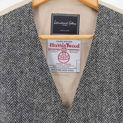 ハリスツイード Harris Tweed ヘリンボーン ウール 3B ベスト メンズ JPN:44