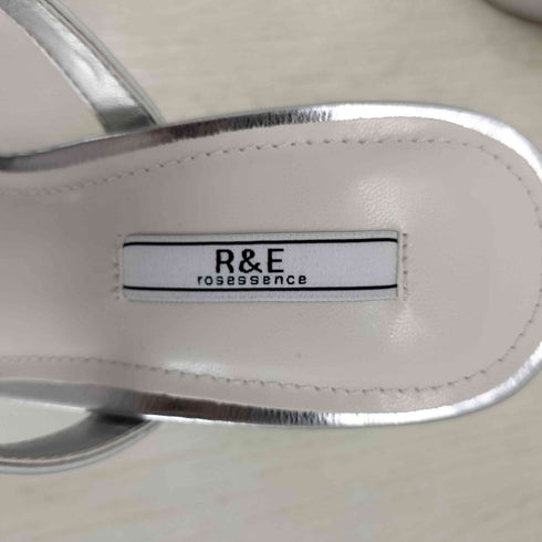 R&E チャンキーヒールチュールカバー厚底サンダル レディース M