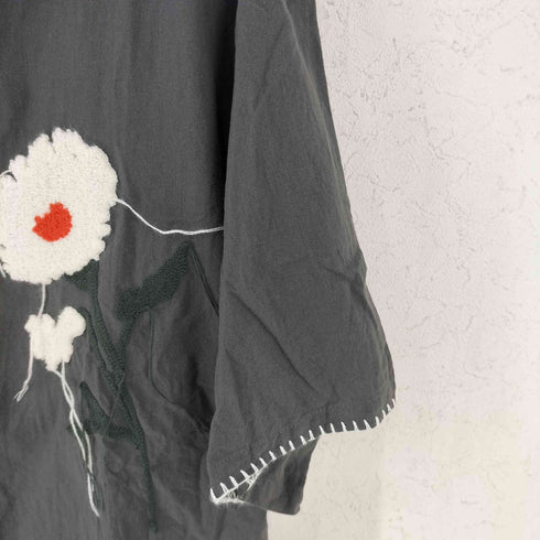 CAMPER WOOD flower embroidery SAGARA h/s shirt street メンズ L