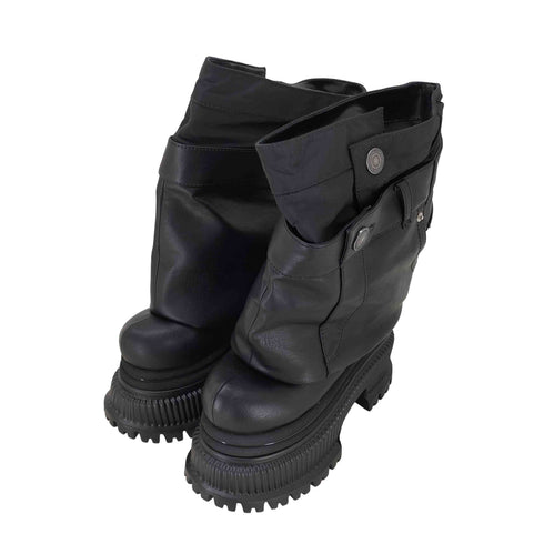 イエロー YELLO NO.0 PLATFORM SHORT BOOTS レディース M