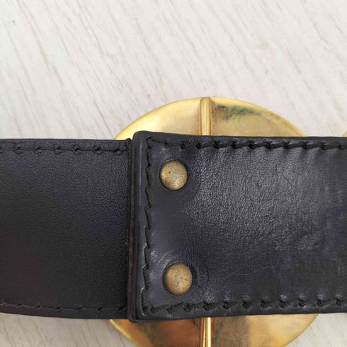 ドルチェアンドガッバーナ DOLCE&GABBANA ダブルサークルバックルレザーベルト メンズ