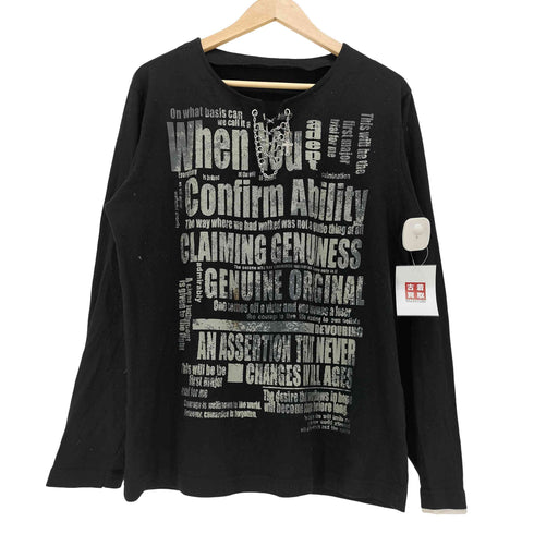 フロント 英文字 プリント 十字架 L/S Tシャツ Y2K メンズ JPN:L