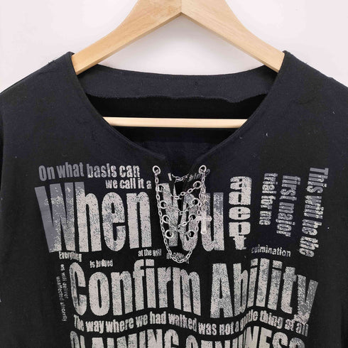 フロント 英文字 プリント 十字架 L/S Tシャツ Y2K メンズ JPN:L