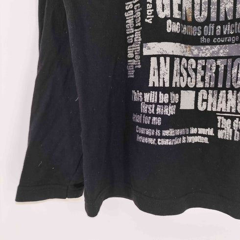 フロント 英文字 プリント 十字架 L/S Tシャツ Y2K メンズ JPN:L