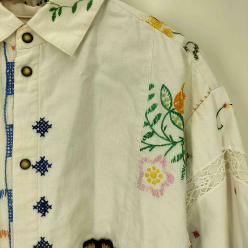 masterkey 花刺繍 レースドッキング スナップボタン シャツジャケット レディース JPN:1