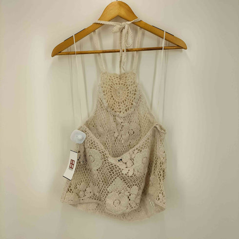 ザラ ZARA クロシェ ニット トップ レディース import:L