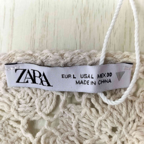 ザラ ZARA クロシェ ニット トップ レディース import:L