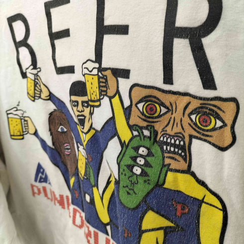 パンクドランカーズ PUNK DRUNKERS BEER キャラクター ビール プリント S/S クルーネック Tシャツ メンズ