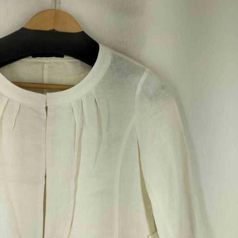 ユナイテッドアローズ UNITED ARROWS リネン ノーカラージャケット レディース JPN:38