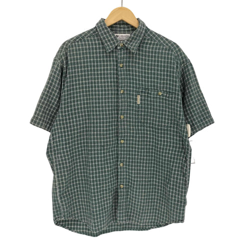 コロンビア Columbia チェック S/S コットン レギュラーカラーシャツ メンズ import:L