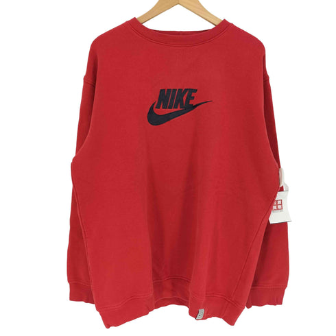ナイキ NIKE 00S スウッシュ刺繍 裏起毛 L/S クルーネックスウェット メンズ import:XL