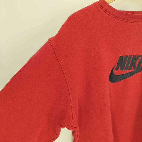 ナイキ NIKE 00S スウッシュ刺繍 裏起毛 L/S クルーネックスウェット メンズ import:XL