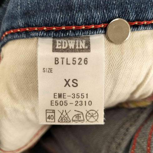 エドウィン EDWIN ターコイズ付き ステッチ デザイン ローライズ スキニーデニム Y2K レディース JPN:XS