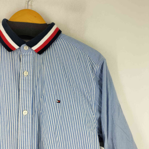 トミーヒルフィガー TOMMY HILFIGER SLIM FIT COUPE ETROITE 切替 ストラップ L/S シャツ メンズ import:L