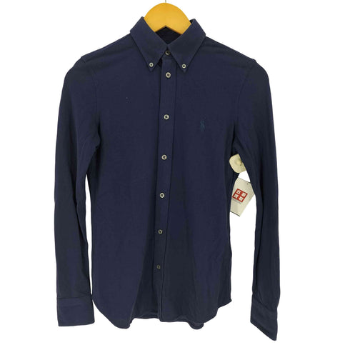 ラルフローレン RALPH LAUREN ポニー刺しゅう 鹿の子 knit oxford ニットオックスフォード シャツ レディース JPN:S