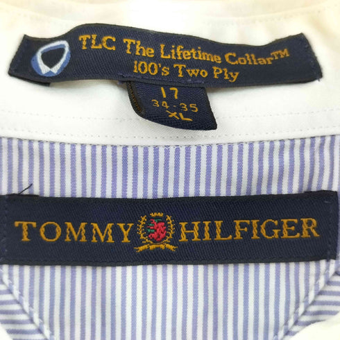 トミーヒルフィガー TOMMY HILFIGER 00s ストライプ レギュラーカラーシャツ メンズ XL