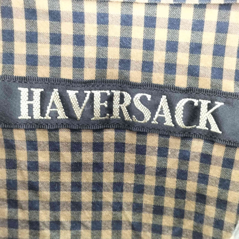 HEVERSACK ギンガムチェック ウエストリボン バンドカラー チュニックワンピース レディース