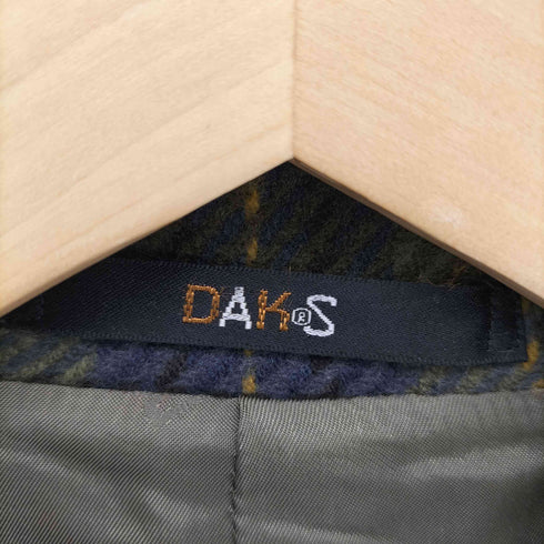 ダックス DAKS ウール ダブル チェック チェスターコート レディース