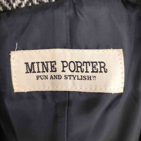 MINE PORTER ヘリンボーン ウールコート レディース