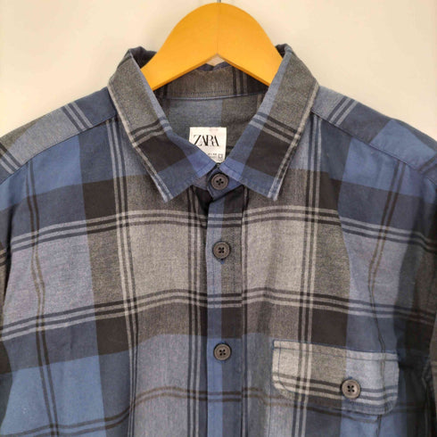 ザラ ZARA RELAXED FIT チェック シャツ メンズ import:XL