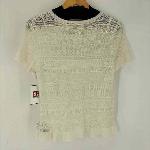 ローレンラルフローレン LAUREN RALPH LAUREN インナーキャミ ニット レース 半袖 カットソー レディース import:L