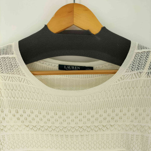 ローレンラルフローレン LAUREN RALPH LAUREN インナーキャミ ニット レース 半袖 カットソー レディース import:L