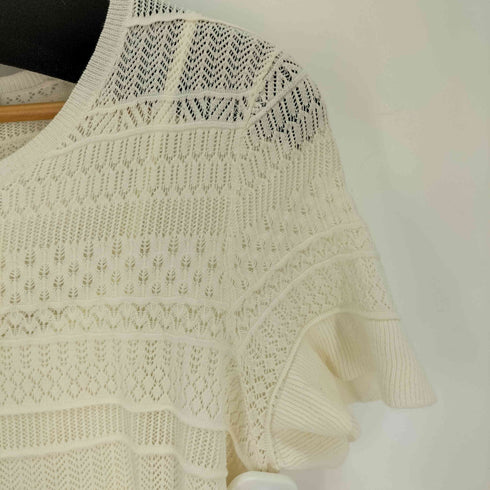 ローレンラルフローレン LAUREN RALPH LAUREN インナーキャミ ニット レース 半袖 カットソー レディース import:L