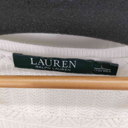 ローレンラルフローレン LAUREN RALPH LAUREN インナーキャミ ニット レース 半袖 カットソー レディース import:L