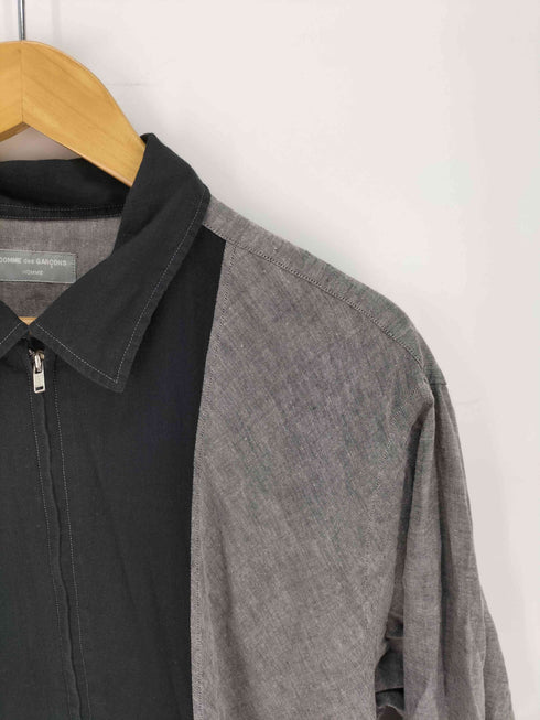 コムデギャルソンオム COMME des GARCONS HOMME 田中オム コットンリネン ツートン ジップ ブルゾン スイングトップ メンズ ONE SIZE