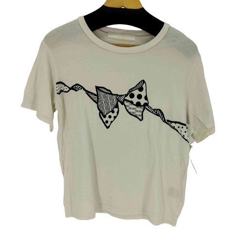 ピンクハウス PINK HOUSE リボンプリント クルーネックTシャツ レディース