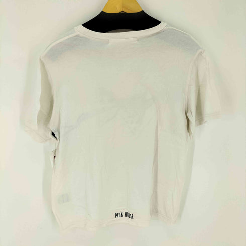ピンクハウス PINK HOUSE リボンプリント クルーネックTシャツ レディース