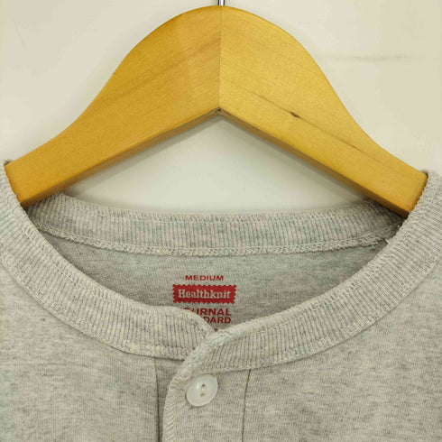 ヘルスニット Healthknit 別注 猫目ボタン ヘンリーネック Tシャツ メンズ JPN:M