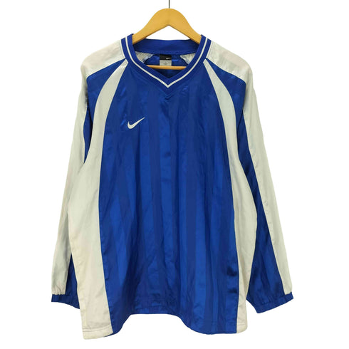 ナイキ NIKE 00S ストライプ スウォッシュ ポリエステル プルオーバー ピステ ウインドブレーカー メンズ JPN:L
