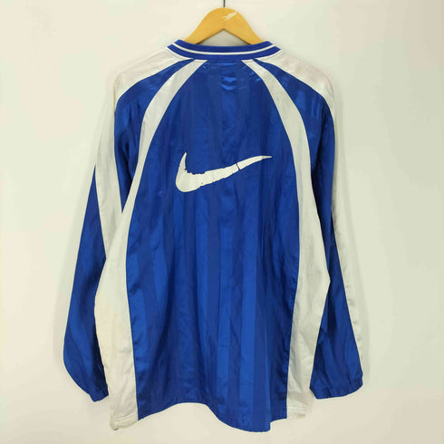 ナイキ NIKE 00S ストライプ スウォッシュ ポリエステル プルオーバー ピステ ウインドブレーカー メンズ JPN:L