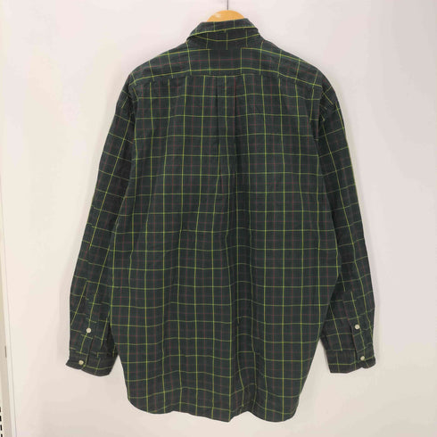ラルフローレン RALPH LAUREN 90S ポニー 刺繍 チェック柄 コットン BD ボタンダウン L/S シャツ メンズ import:XL