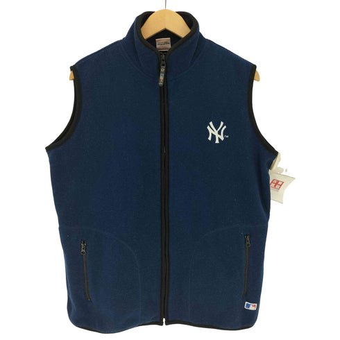 エムエルビー MLB ベースボール チーム ロゴ 刺繍 ノースリーブ フリース ジャケット メンズ import:M